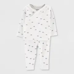 Carter's Just One You&reg; Baby 3pc Rhino Cardigan Set - White/Gray