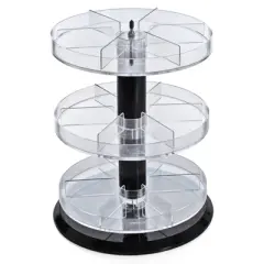 Azar Displays Three Tier Revolving Display 13.5"H x 11"Dia. - 18 Sections