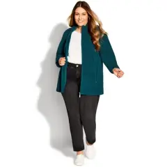 Women's Plus Size Polar Fleece Zip Jacket - Emerald | AVENUE
