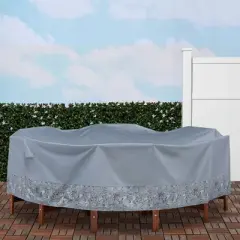 Vera Bradley Water-Resistant Round Table and Chair Set 1pc Furniture Cover Gray