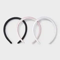 Girls' 3pk Padded Headband - art class&trade; Pink/White/Black: Fashion Accessory for All Hair Types