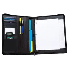 Case-it Executive Zippered Padfolio with Removable 3-Ring Binder and Letter Size Writing Pad