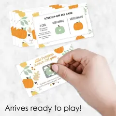 Big Dot of Happiness Little Pumpkin - Fall Birthday Party or Baby Shower Game Scratch Off Cards - 22 Count