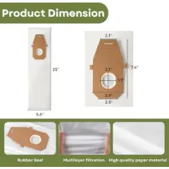 Nispira AH10000 Type Q HEPA Vacuum Bags compatible with Hoover Platinum Upright Vacuum UH30010COM UH30010CCA UH30010, 12 Packs