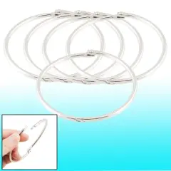 Unique Bargains Document Key Loose Leaf Bundle Book Rings Keyrings Metal Binder Clips 3x3x0.1inches Silver 5 Pcs
