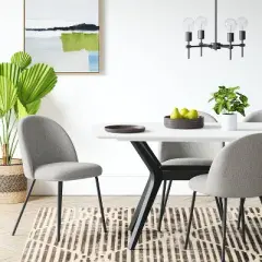 2pk Nils Metal Base Dining Chairs Gray Woven Fabric  - Project 62&trade;