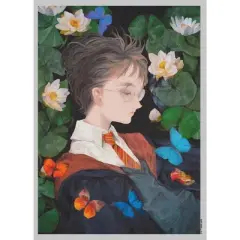 Junior's Harry Potter Artistic Harry in Lily Pads T-Shirt