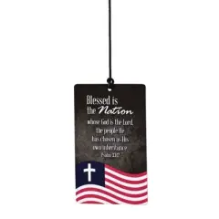 Dicksons WCA-144 Blessed is The Nation Red, White, and Blue 35 Inch Aluminum Patriotic Wind Chime Noisemaker