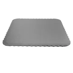 O'Creme Silver Scalloped Corrugated Square Cake Board, 14", Pack of 10
