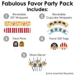 Big Dot of Happiness Pirate Ship Adventures - Skull Birthday Party Favors and Cupcake Kit - Fabulous Favor Party Pack - 100 Pieces
