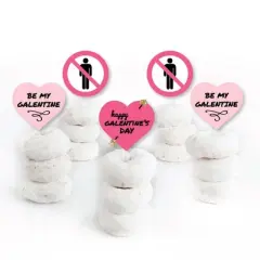 Big Dot of Happiness Be My Galentine - Dessert Cupcake Toppers - Galentine's and Valentine's Day Party Clear Treat Picks - Set of 24