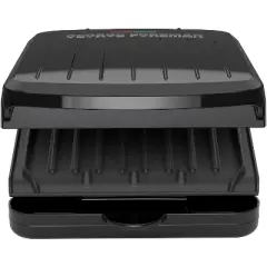 George Foreman 2-Serving Classic Plate Electric Indoor Grill and Panini Press, Black, GRS040B