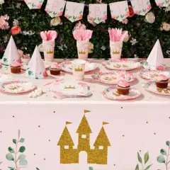 Blue Panda 194-Piece Princess Themed Birthday Party Decorations with Dinnerware, Banner, and Hats (Serves 24)