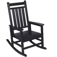 Patio Rocking Chairs With Side Table,3-Piece Chaise Rocking Chair Set,Patio Rocking Chairs With Wood-Texture -Maison Boucle