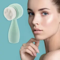 Unique Bargains Soft Silicone Synthetic Fiber Wool Cleansing Brush Cat's Paw 4.45"x1.69" 1 Pc