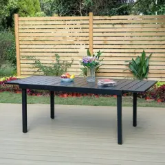 Outdoor Expandable Rectangle Steel Dining Table - Captiva Designs