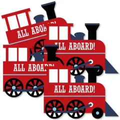 Big Dot of Happiness Railroad Party Crossing - Train Decorations DIY Steam Train Birthday Party or Baby Shower Essentials - Set of 20