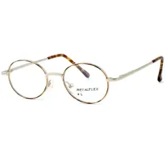 Calabria Metal Flex L Gold Demi Amber 40mm Kids X-SMALL Designer Reading Glasses