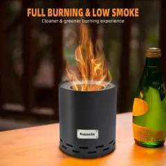 10" H Smokeless Tabletop Fire Pit, Portable Stainless Steel Outdoor Heater