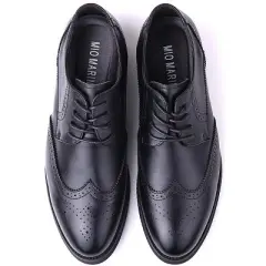 Mio Marino Men's Speckled Wingtip Laced Dress Shoes