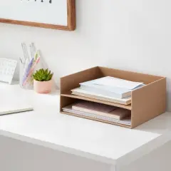 Canvas Paper Tray Little Brown - Brightroom&trade;: Desk & Office Organization Set, Letter Tray, Polyester Canvas,