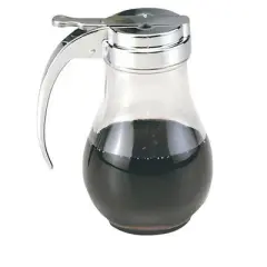 Norpro Silver/Clear Glass/Steel Syrup Dispenser 12 oz