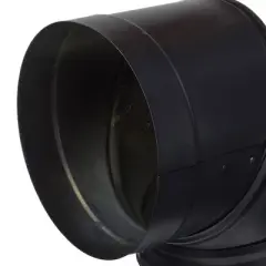 DuraVent DuraBlack 6 Inch 24 Gauge 430 Stainless Steel Easy Installation Single Wall Wood Burning Stove 90 Degree Elbow Connector, Black