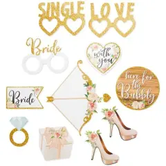 Sparkle and Bash 72 Piece Photo Props for Rustic Wedding Party Decorations