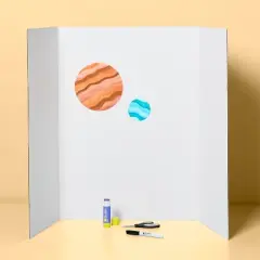 28"x40" Tri-Fold Presentation Corrugated Poster Board White - up&up&trade;: Trifold Display, Paperboard, 0.24" Thick