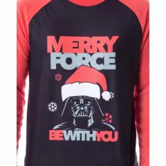 Star Wars Mens' Darth Vader Merry Force Be With You Sleep Pajama Set Black