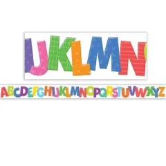 Teacher Created Resources&reg; Colorful Alphabet Die-Cut Border Trim, 35 Feet Per Pack, 6 Packs