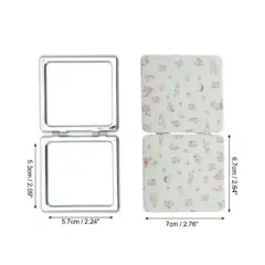 Unique Bargains Floral Makeup Mirror White 1 Pc