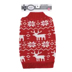 Luvable Friends Dogs and Cats Knit Pet Sweater, Fair Isle