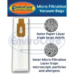EnviroCare Replacement Micro Filtration Bags fit Oreck Type CC, XL. Fits: XL7, XL21, 2000, 3000, 4000, 8000, 9000 Upright Vacuum Cleaners 8 pack