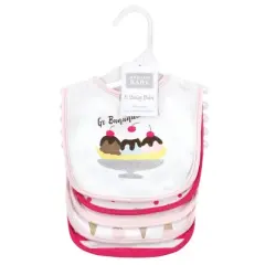 Hudson Baby Infant Girls Cotton Bibs, Banana Split, One Size