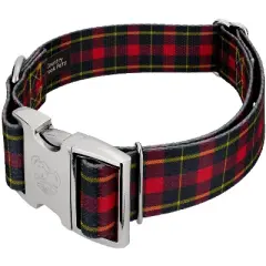 Country Brook Petz HossFit Jr Wide Premium Dog Collar - Plaid and Argyle Collection