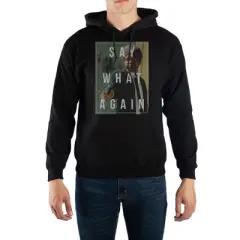 Pulp Fiction Movie Say What Again Graphic Print Mens Black Hoodie