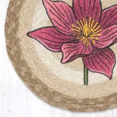 Earth Rugs Nature-Inspired Kitchen Decor &ndash; Hand-Stenciled Lily Jute Trivet