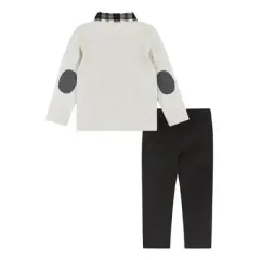 Andy & Evan  Infant  Boys Heather Cream Holiday Polo Set