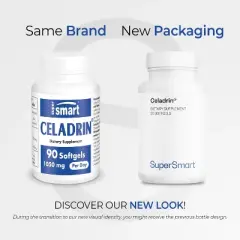 SuperSmart Celadrin 1050mg per Day (Patented) - Esterified Carbon Fatty Acids Supplement | Non-GMO & Gluten Free - 90 softgel Capsules