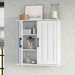 Monroe Two-Door Wall Cabinet White - RiverRidge Home