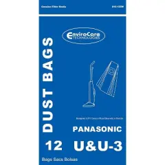 Panasonic 12 Pack Type U, U3 Upright Vacuum Cleaner Bags