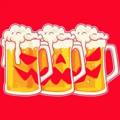 Women's Design By Humans Halloween Jack O Lantern Beer Drinking By RedBirdLS Racerback Tank Top