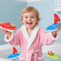 Toy Boats, 3 PCS Boat Bath Toy Toddler Pool Toys, Toy Boats for Water Play Plastic Toy Boats for Toddlers 1-3
