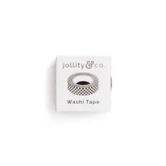 Jollity & Co. - Check It! Gold Clash Washi Tape - Pack of 1 Roll, 10 Meters