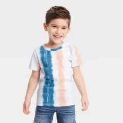 Toddler Boys' 3pk Short Sleeve Tie-Dye T-Shirt - Cat & Jack&trade; Navy Blue/Peach Orange