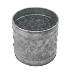 5" Antique Textured Galvanized Metal Container Gray - Stonebriar Collection