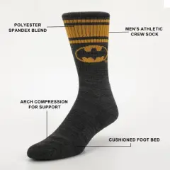 Batman Logo Play Mens Athletic Crew Socks 3 Pack