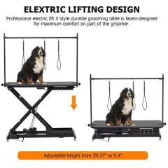 Garvee Electric Dog Grooming Table, Height Adjustable Pet Grooming Table with Anti-Slip Foot & Tabletop, Dog Grooming Station, 47"