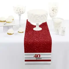 Big Dot of Happiness We Still Do - 40th Wedding Anniversary - Petite Anniversary Party Paper Table Runner - 12 x 60 inches